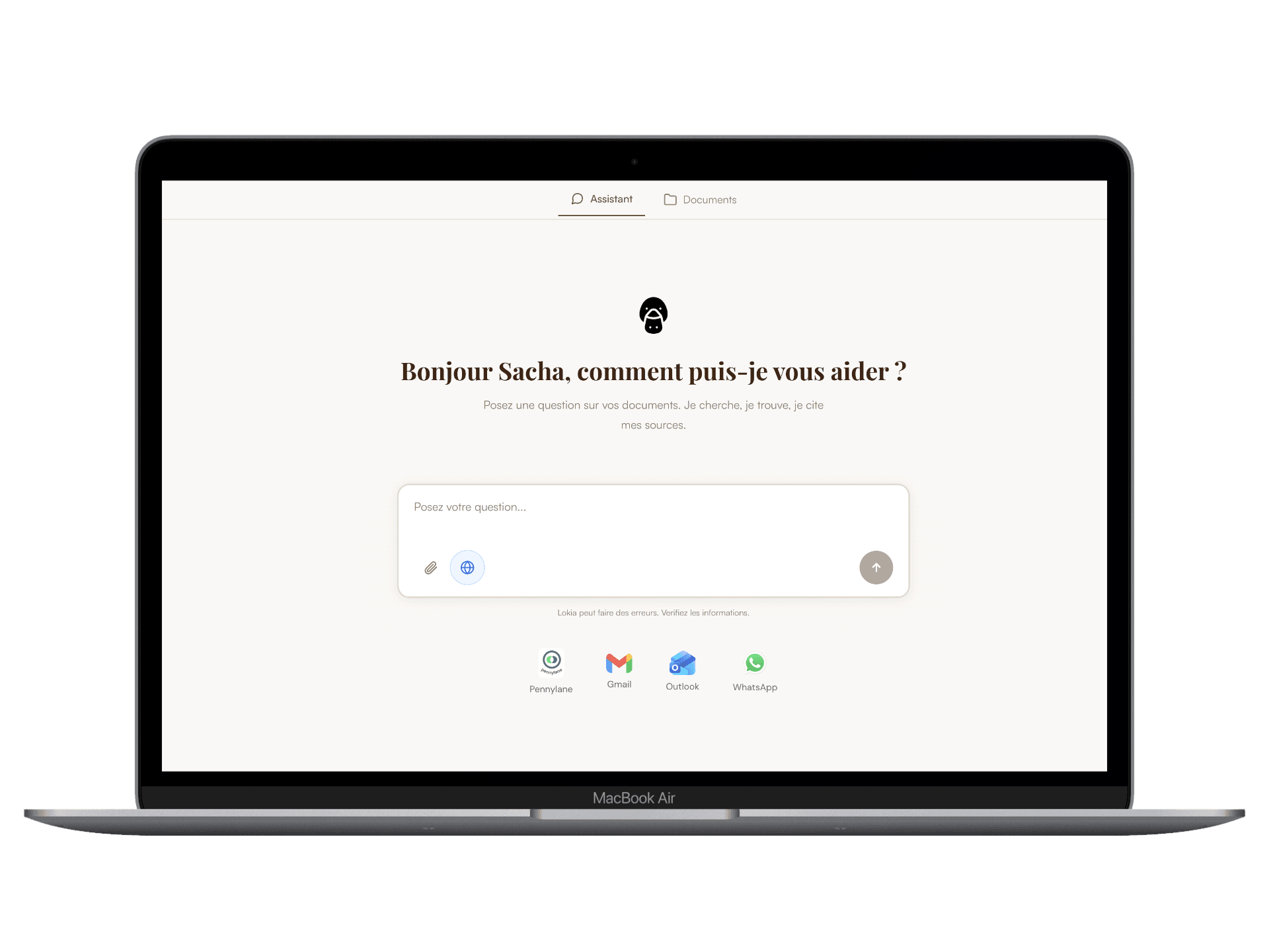 Interface Lokia sur MacBook